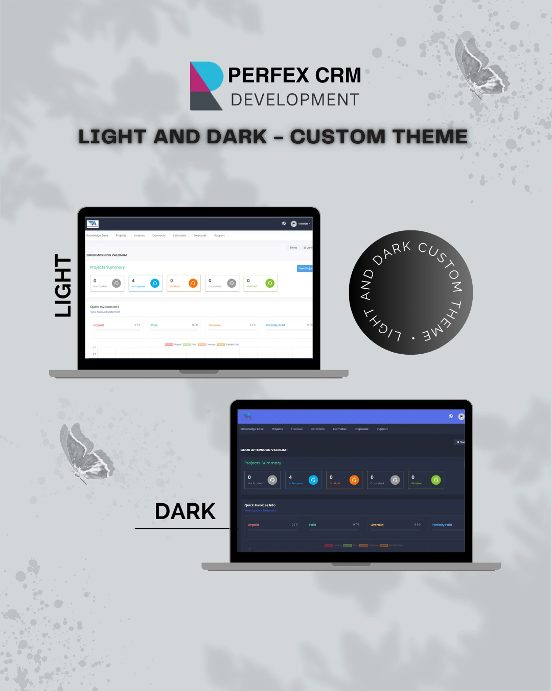 Custom Light & Dark Theme- Perfex CRM