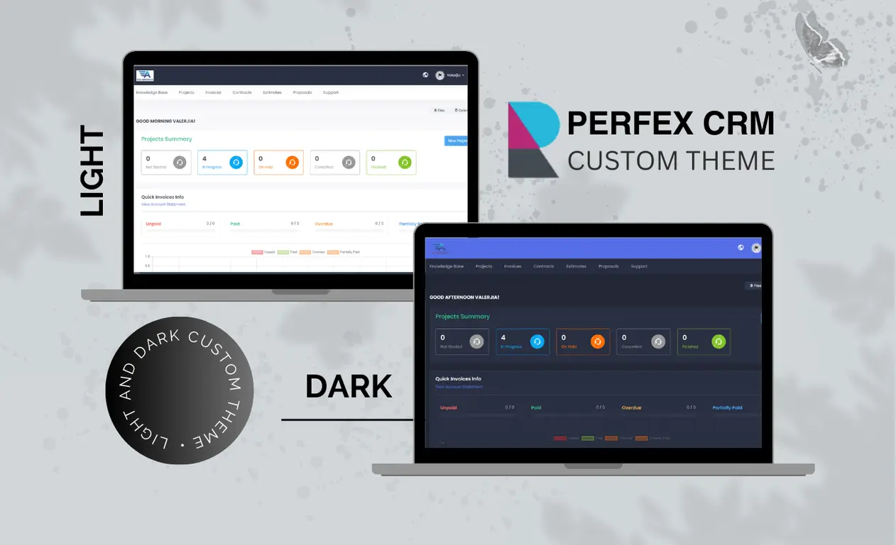 Custom Light & Dark Theme- Perfex CRM